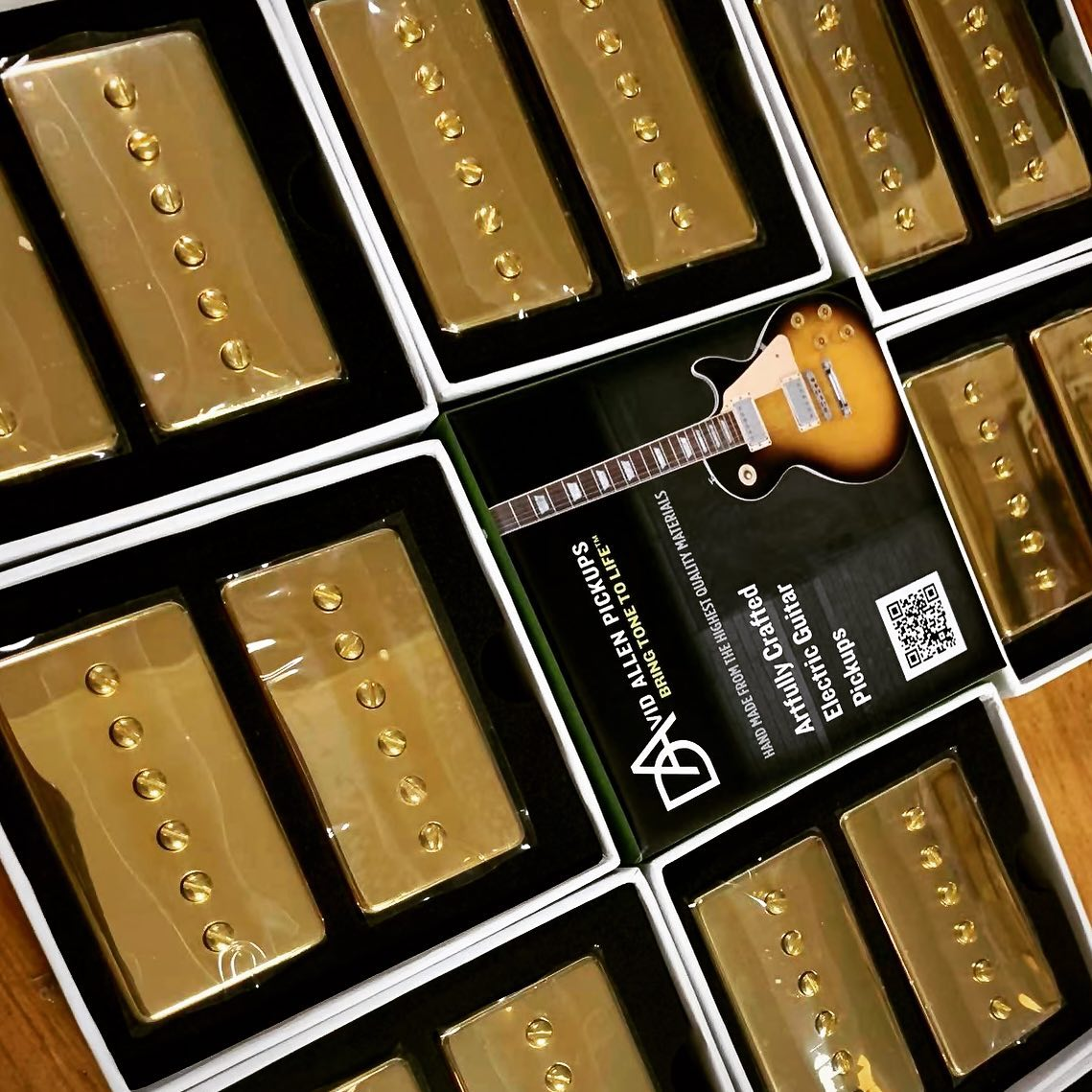Boxed gold humbuckers from David Allen Pickups