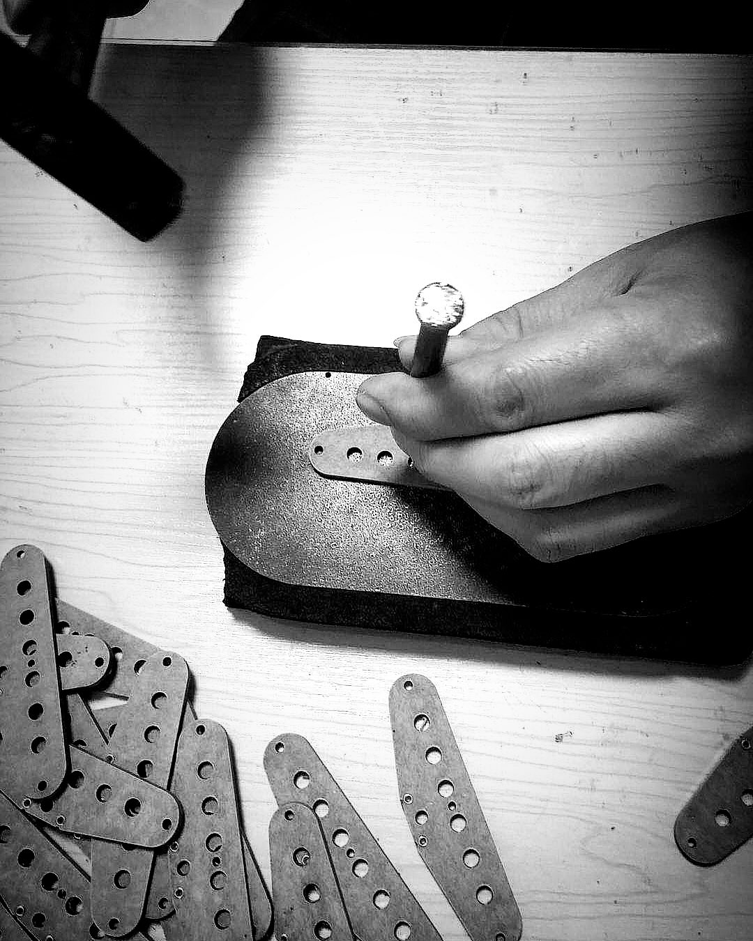 Pickup flatwork being shaped by hand in the workshop